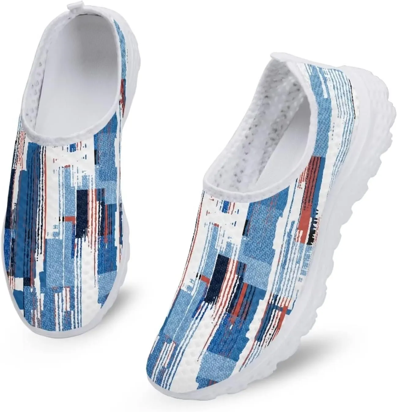 KEIAHUAN Trendy Sneakers for Women Running Shoes Casual Mesh Flats Non Slip Hiking Training Shoes Breathable Knit