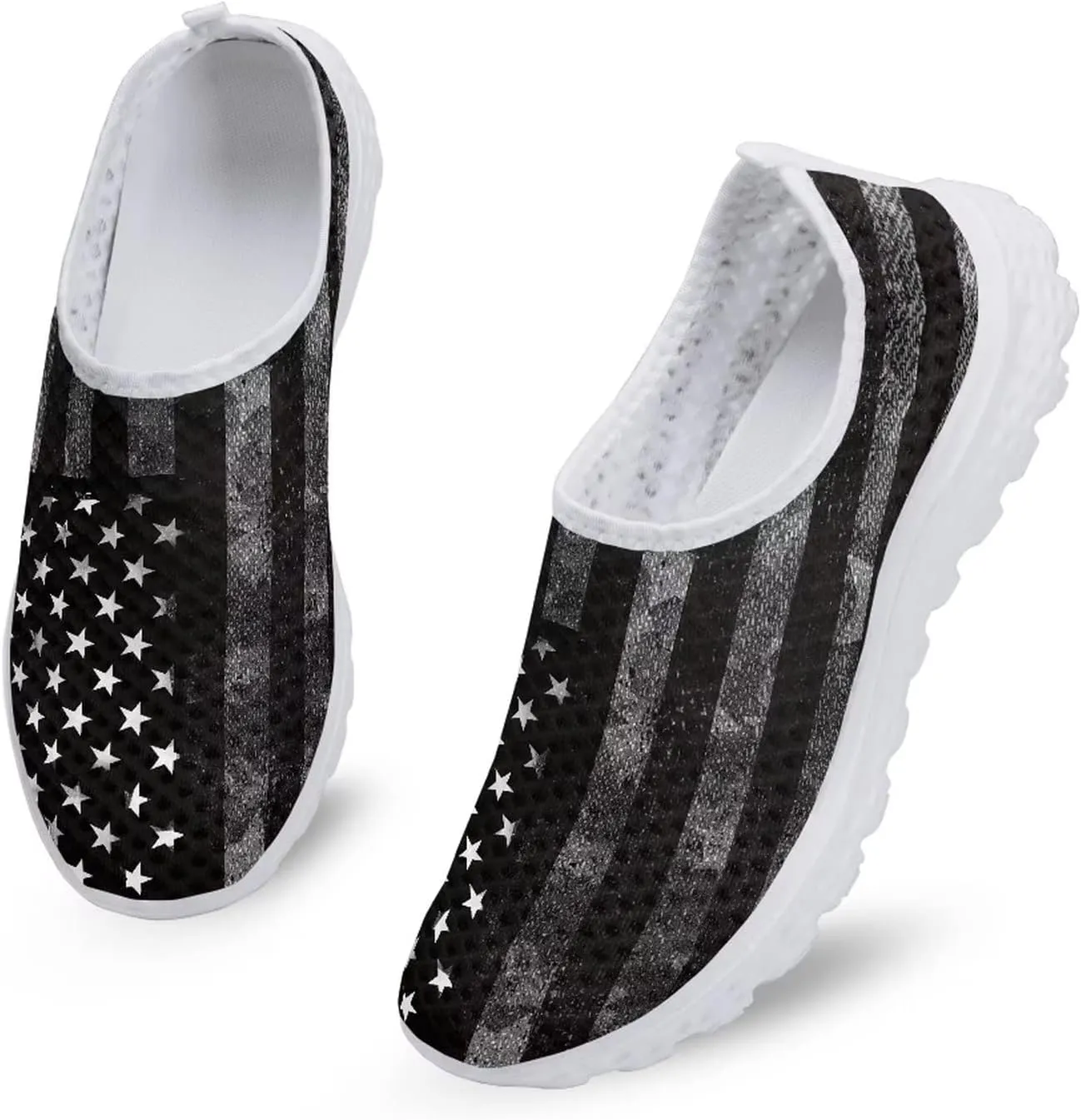 KEIAHUAN Trendy Sneakers for Women Running Shoes Casual Mesh Flats Non Slip Hiking Training Shoes Breathable Knit