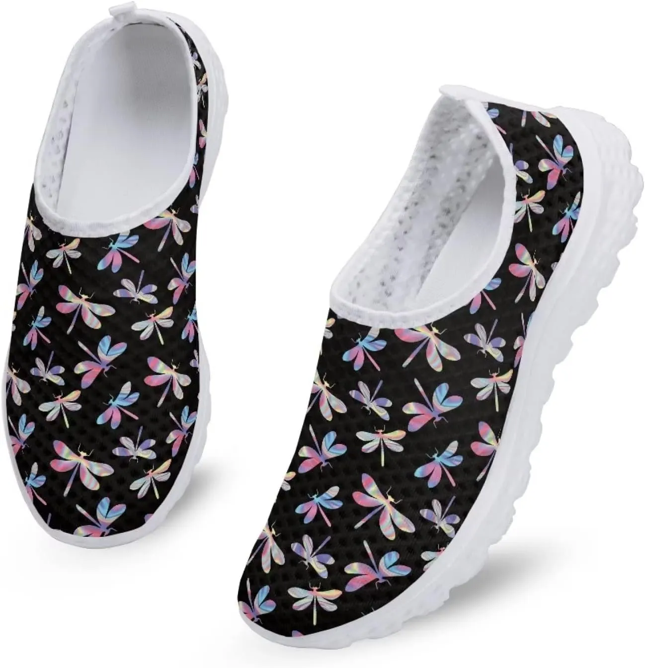 KEIAHUAN Trendy Sneakers for Women Running Shoes Casual Mesh Flats Non Slip Hiking Training Shoes Breathable Knit