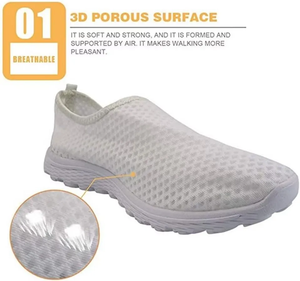 KEIAHUAN Trendy Sneakers for Women Running Shoes Casual Mesh Flats Non Slip Hiking Training Shoes Breathable Knit