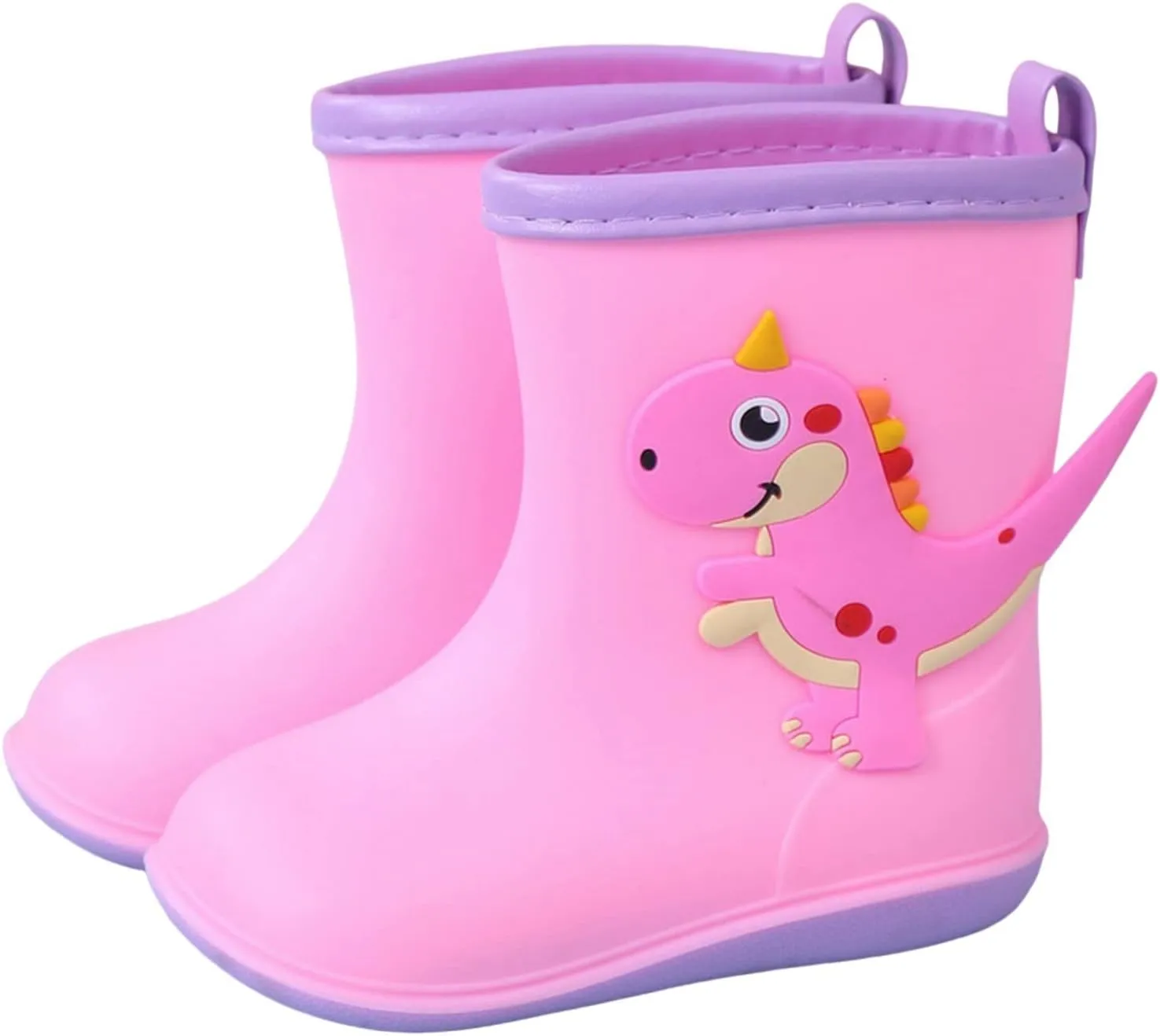 Kids Dinosaur Rain Boots for Boys Girls Cute Mud Boots Waterproof Toddler Lightweight Soft Easy On Rainboots