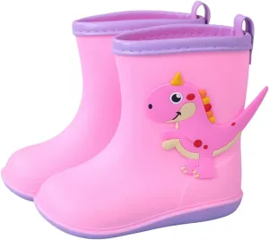 Kids Dinosaur Rain Boots for Boys Girls Cute Mud Boots Waterproof Toddler Lightweight Soft Easy On Rainboots
