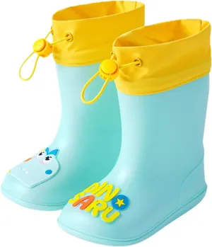 Kids Dinosaur Rain Boots With An Elastic Boot Collar Toddler Rain Shoes Yellow Rain Boots Toddler Girls Rainboots