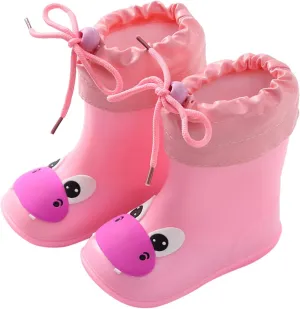 Kids Rain Boots for Boys Girls Waterproof Adjustable Rain Boots Rubber Rain Boots Big Kids Boots Rain Boots