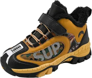 Kids Warm Fr Lined Ankle Snow Boots for Girls Boys Comfy Winter Shoes Lightweight Running Athletic Shoes School