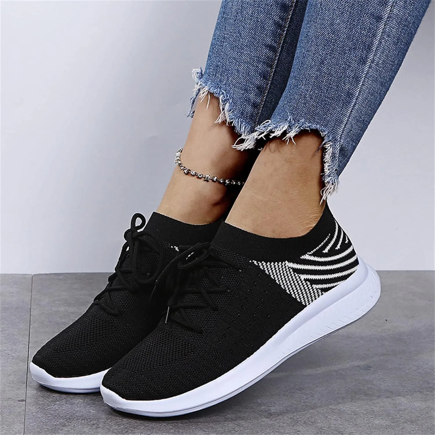 Ladmiple Running Shoes Womens Slip On Sneakers Arch Support Walking Tennis Shoes Non Slip Comfortable Workout Gym Shoes
