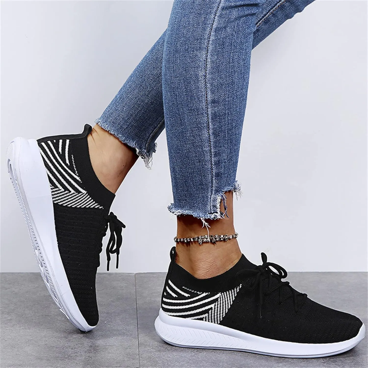 Ladmiple Running Shoes Womens Slip On Sneakers Arch Support Walking Tennis Shoes Non Slip Comfortable Workout Gym Shoes