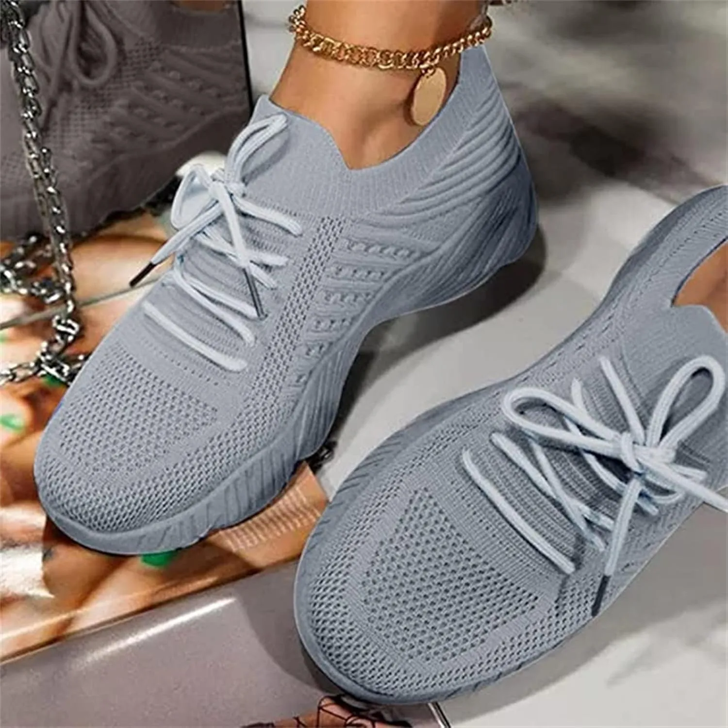 Ladmiple Shoes For Women Sneakers Slip On Lightweight Non Slip Gym Workout Tennis Running Shoes Fashion Walking Sneakers