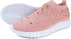 Ladmiple Walking Shoes Women Comfort Slip On Sneakers Tennis Workout Gym Shoes Non Slip Fashion Running Athletic Shoes