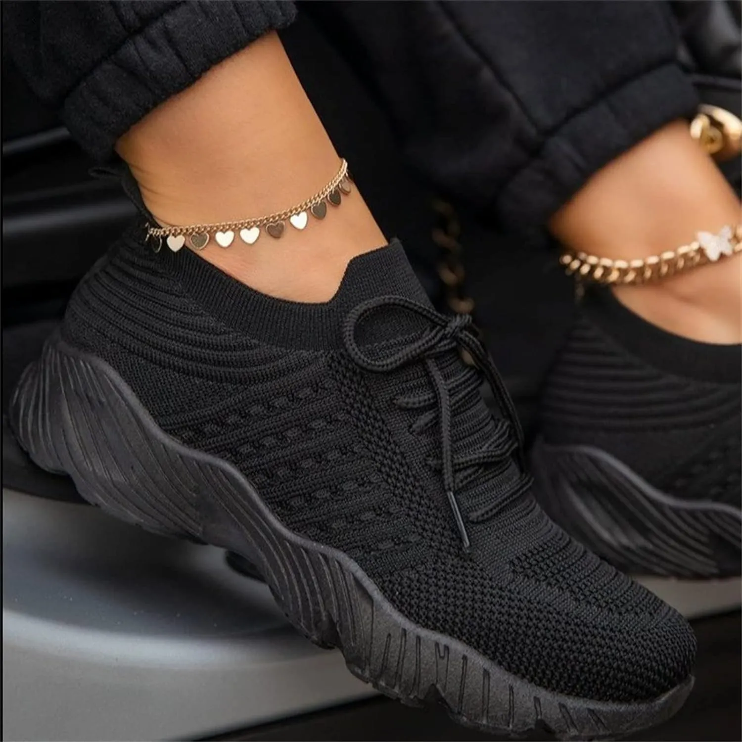 Lausiuoe Running Shoes For Women Arch Support Walking Tennis Shoes Slip On Memory Foam Lightweight Casual Gym Sneakers