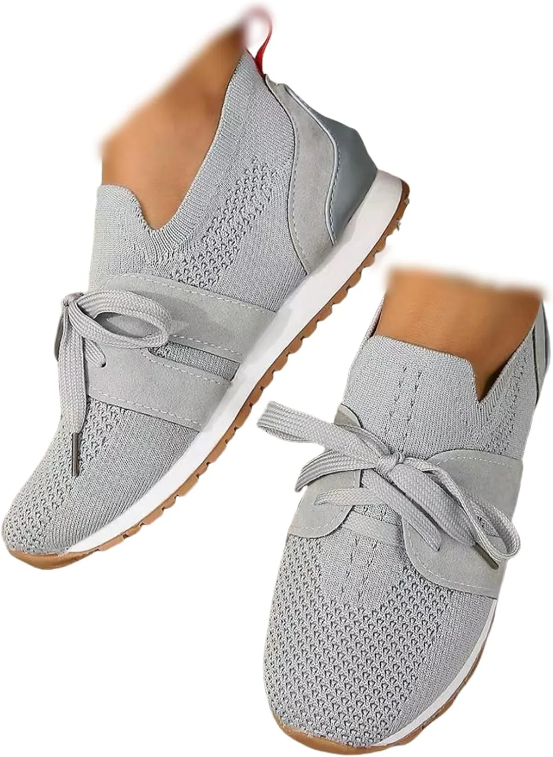 Lausiuoe Slip On Sneakers Women Arch Support Walking Running Shoes Breathable Mesh Workout Tennis Shoes Gym Fashion Sneakers