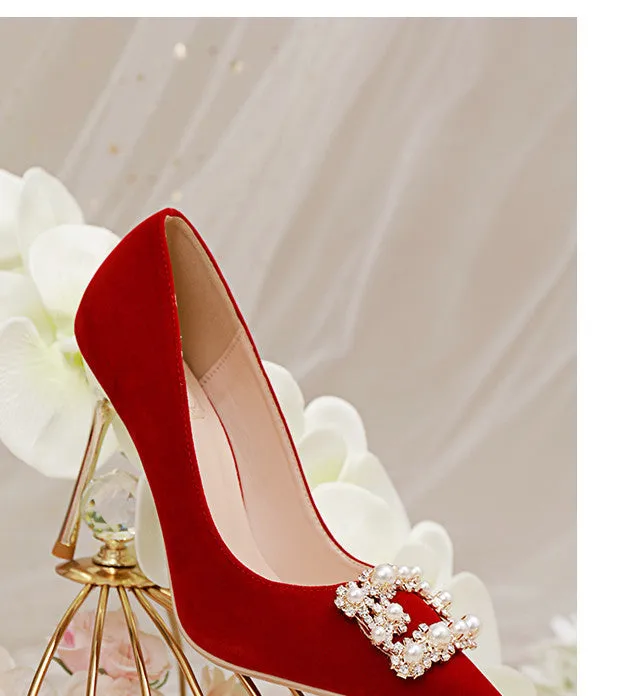 Mary  Perl-Strass-Absatz Hochzeitsschuhe