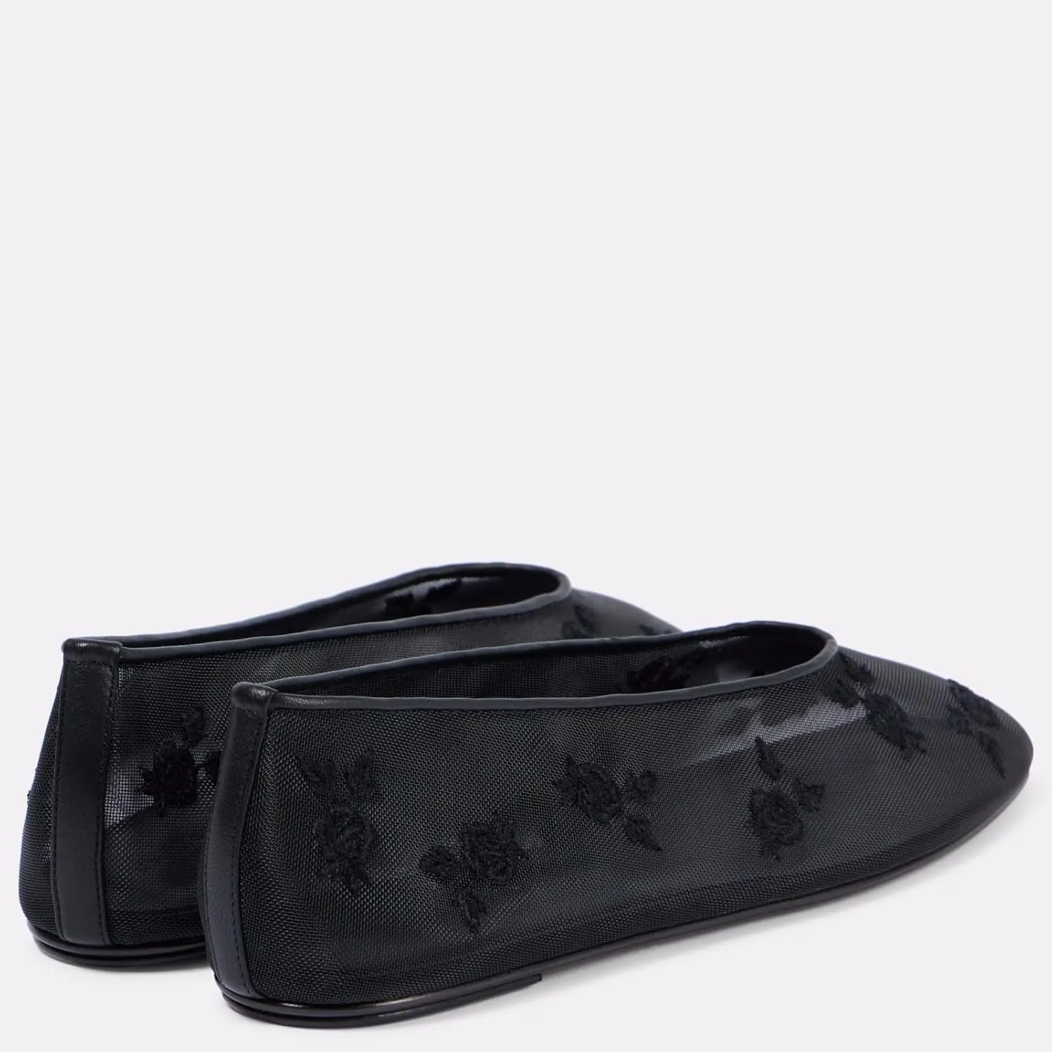 MAVMAX Mesh Ballet Flats for Women Floral Embroiderd Slip On Tulle Ballerina Csual Round Toe Comfortable Mary Jane Flats Daily Work Dress Shoes
