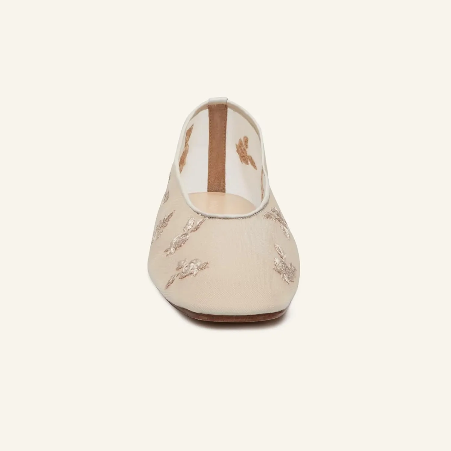 MAVMAX Mesh Ballet Flats for Women Floral Embroiderd Slip On Tulle Ballerina Csual Round Toe Comfortable Mary Jane Flats Daily Work Dress Shoes
