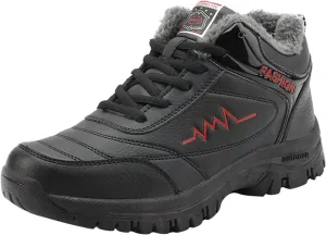 Men Work Boots Composite Toe Hiking Sneakers Women's Slip On Warm Womens Working Shoes Non Steel Toe Waterproof Platform Shoes Work Hike Grounded Footwear