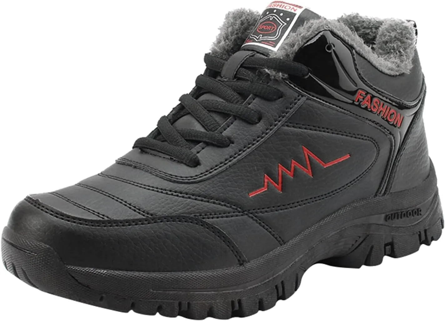 Men Work Boots Composite Toe Hiking Sneakers Women's Slip On Warm Womens Working Shoes Non Steel Toe Waterproof Platform Shoes Work Hike Grounded Footwear