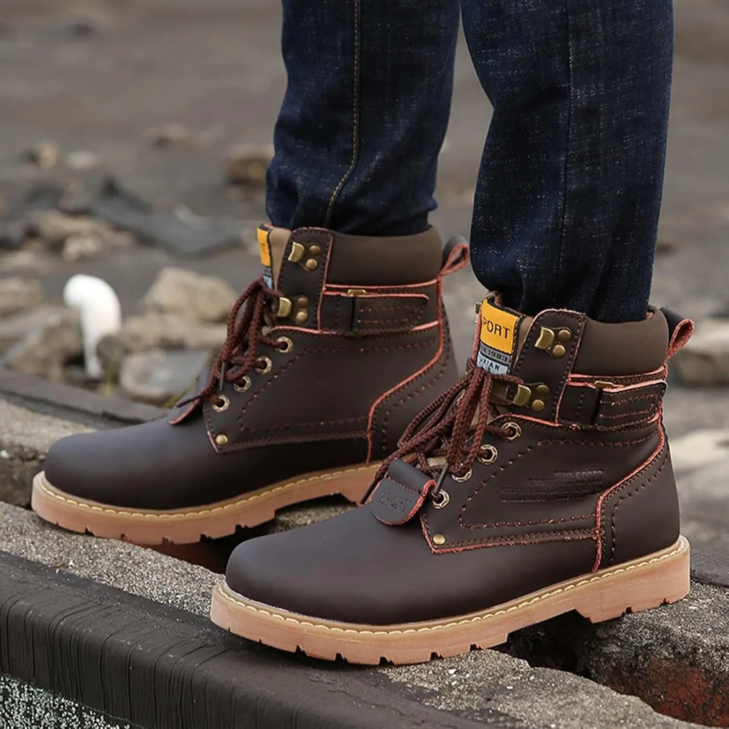 Men Work Boots Steel Toe Hiking Sneakers Fur Lined Ankle Boot Women Safety Toe Shoes Business Casual Lightweight Outdoor Botas Mid Ankle Work Casual Hike Grounded Footwear