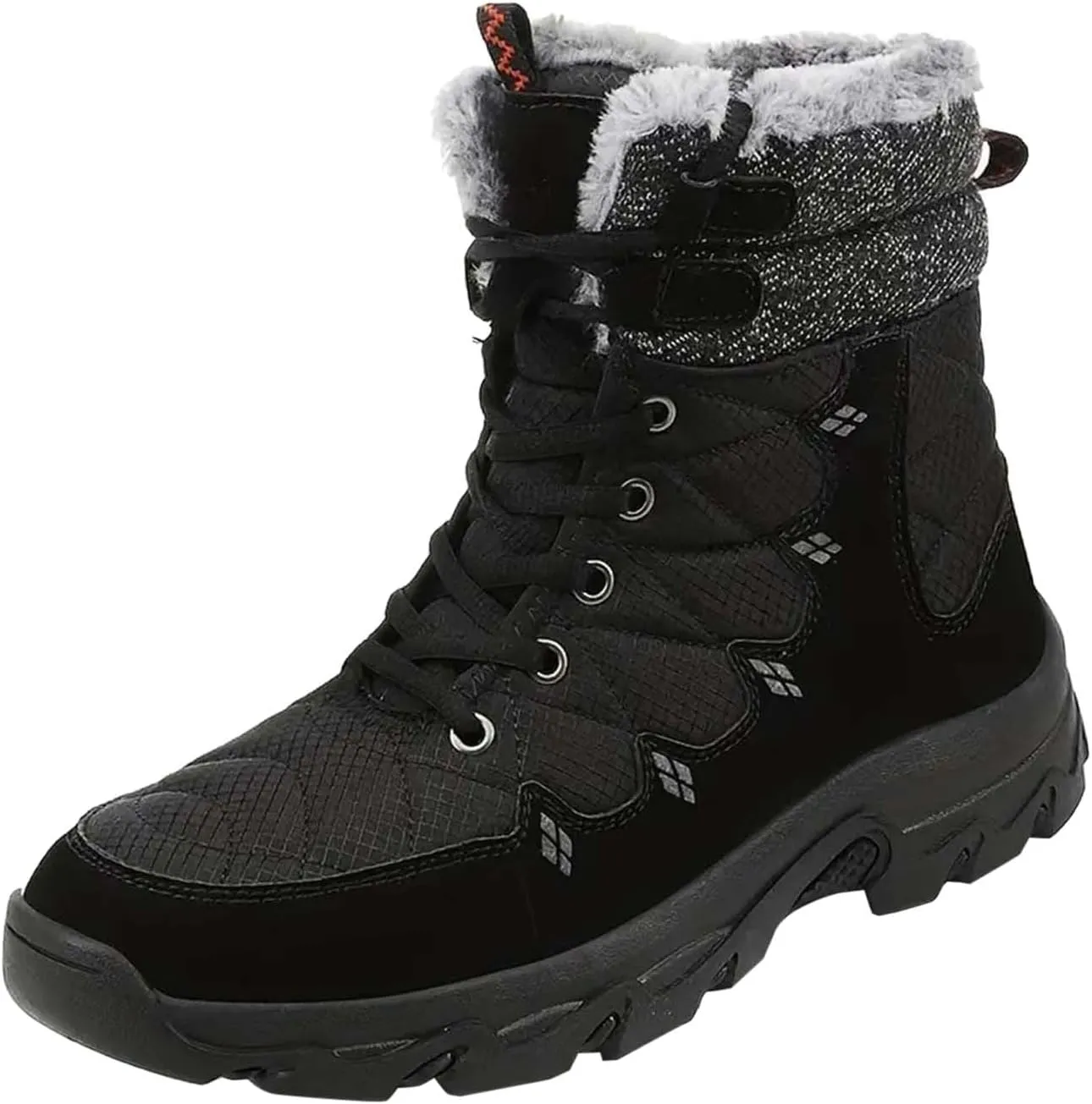 Men's Work Boots Soft Toe Hiking Sneakers Warm Fur Lined Womens Safety Shoes Steel Toe Winter Backpacking Snow Botas Warm Water Hike Grounded Footwear
