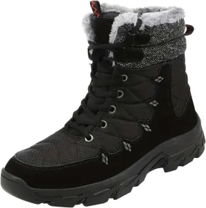 Men's Work Boots Soft Toe Hiking Sneakers Warm Fur Lined Womens Safety Shoes Steel Toe Winter Backpacking Snow Botas Warm Water Hike Grounded Footwear