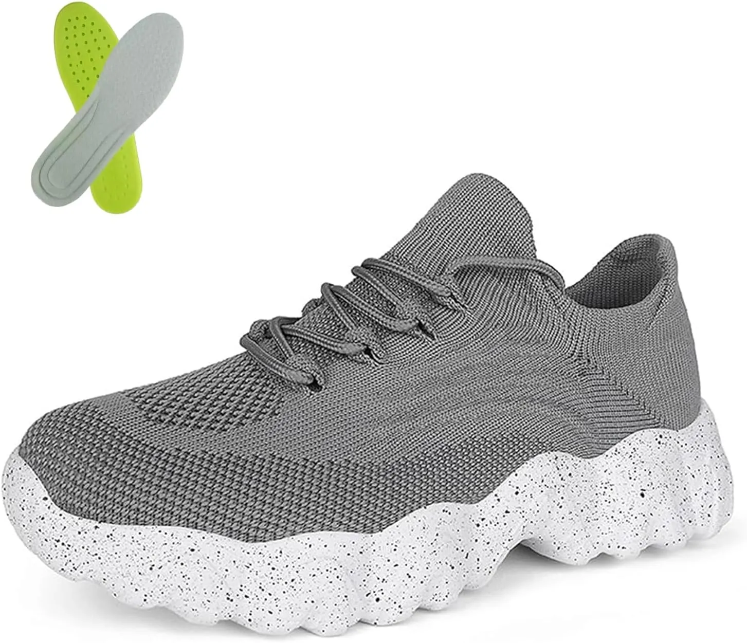 Nurse Babe Tennis Shoes Women, Ortho Pro Womens Classic Knit on Feet Breathable Mesh Orthopedic Sneakers, Non-Slip Lightweight Casual Lace Up Athletic Running Shoes
