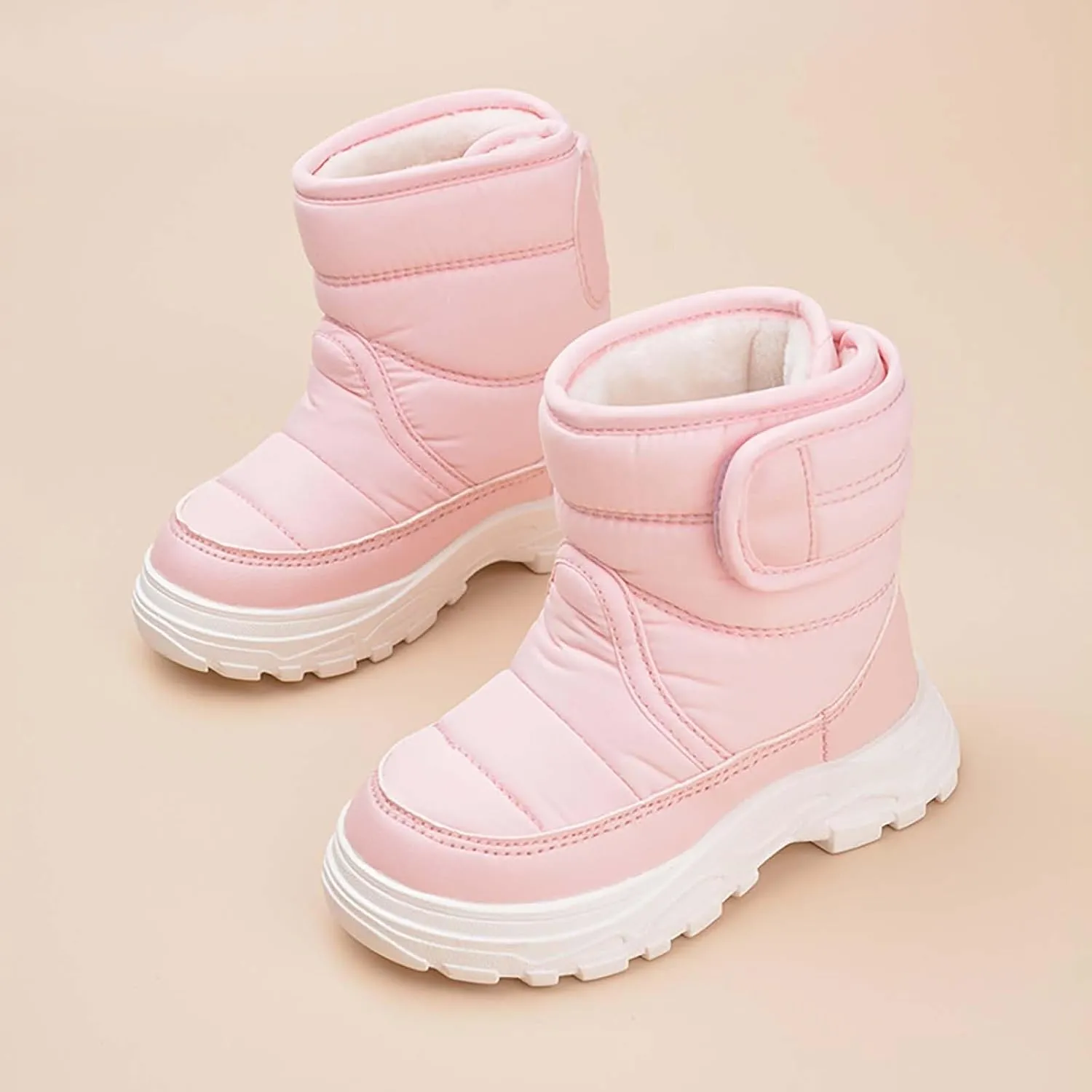 Open Toe Fuzzy Snow Booties For Boys Kids Winter Ski Shoes Toddler Fleece Breathable Sport Boots Fashion Non Slip Warm