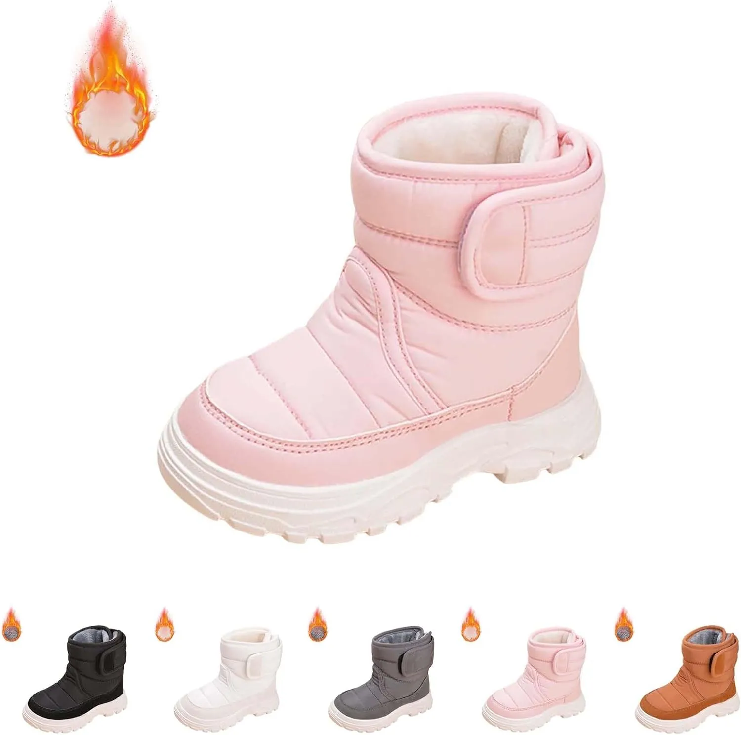 Open Toe Fuzzy Snow Booties For Boys Kids Winter Ski Shoes Toddler Fleece Breathable Sport Boots Fashion Non Slip Warm