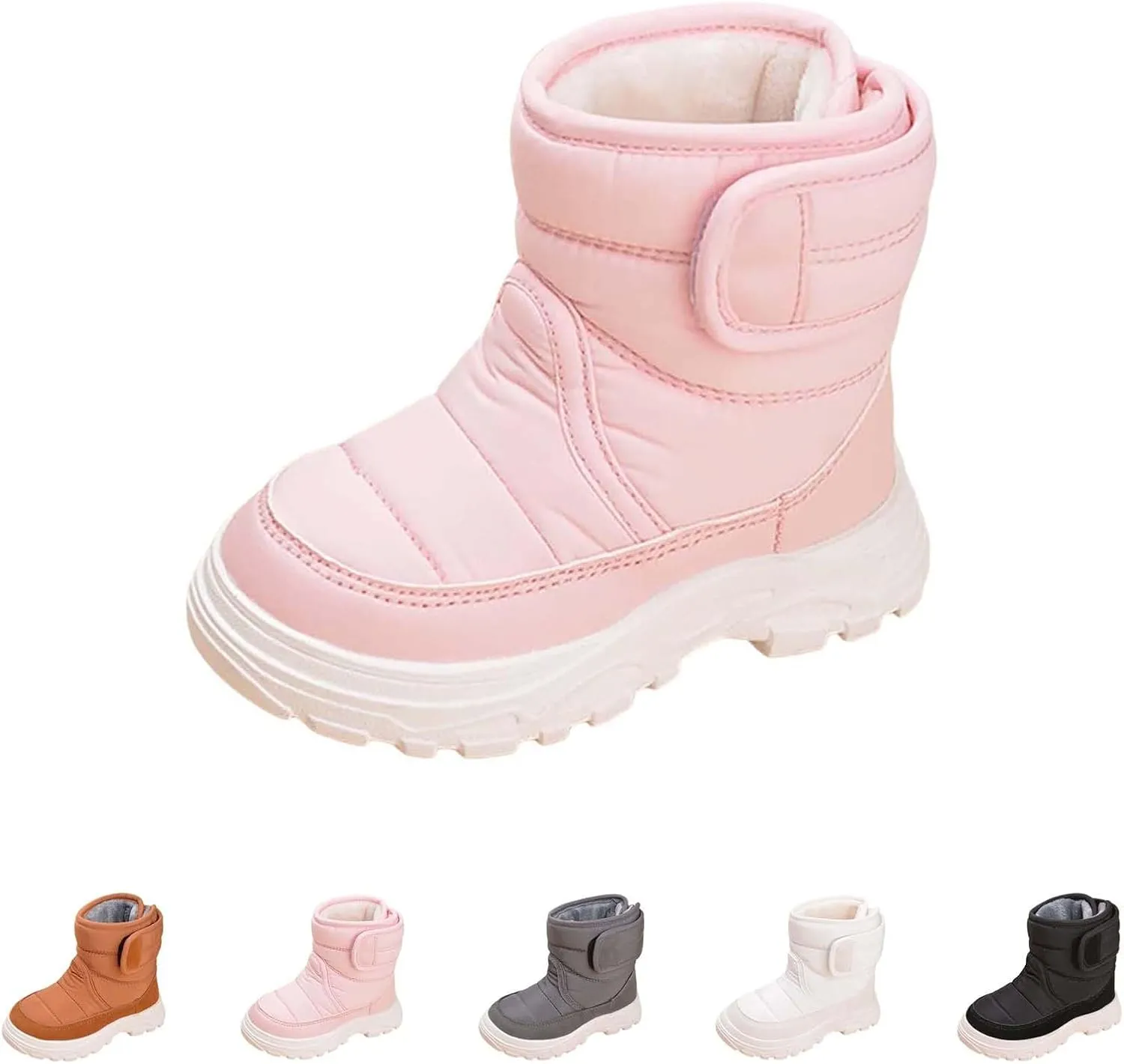 Open Toe Fuzzy Snow Booties For Boys Kids Winter Ski Shoes Toddler Fleece Breathable Sport Boots Fashion Non Slip Warm