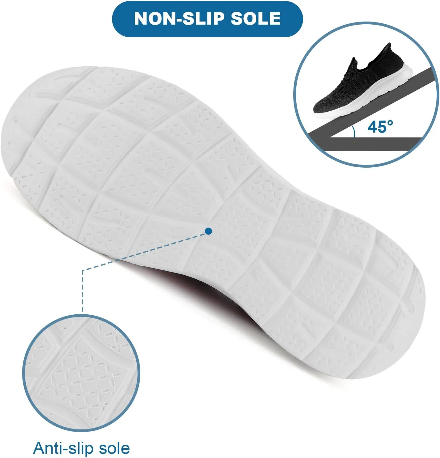 Orgone Slip On Sneakers for Women, Womens Hands Free Slip On Running Shoes Non Slip Walking Shoes Lightweight Gym Workout Shoes Breathable Fashion Sneakers
