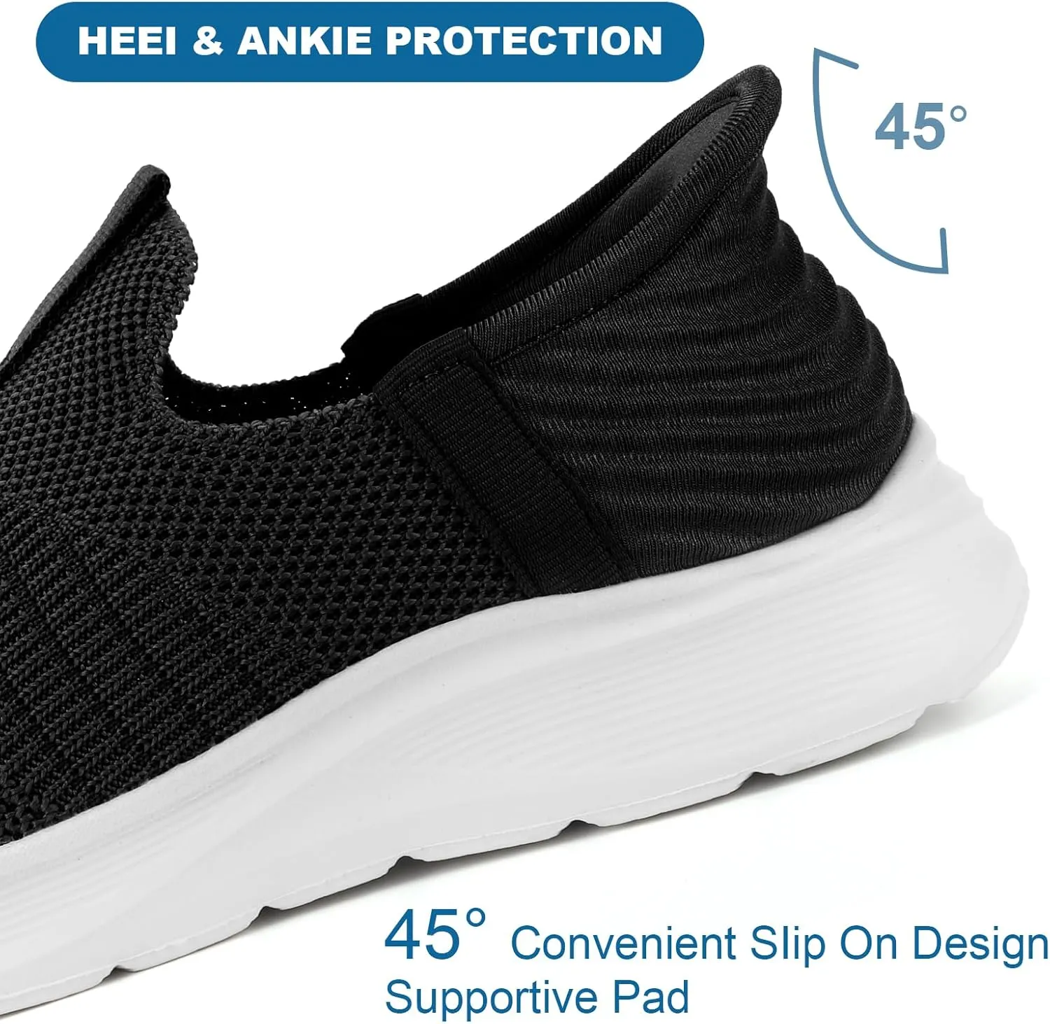 Orgone Slip On Sneakers for Women, Womens Hands Free Slip On Running Shoes Non Slip Walking Shoes Lightweight Gym Workout Shoes Breathable Fashion Sneakers