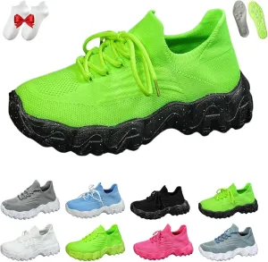 Ortho Pro Women's Breathable Mesh Orthopedic Sneakers, Non-Slip Work Shoes for Women, Lace-Up, Flat Heel, Round Toe, Casual, Running, Jogging, Adult, US Size