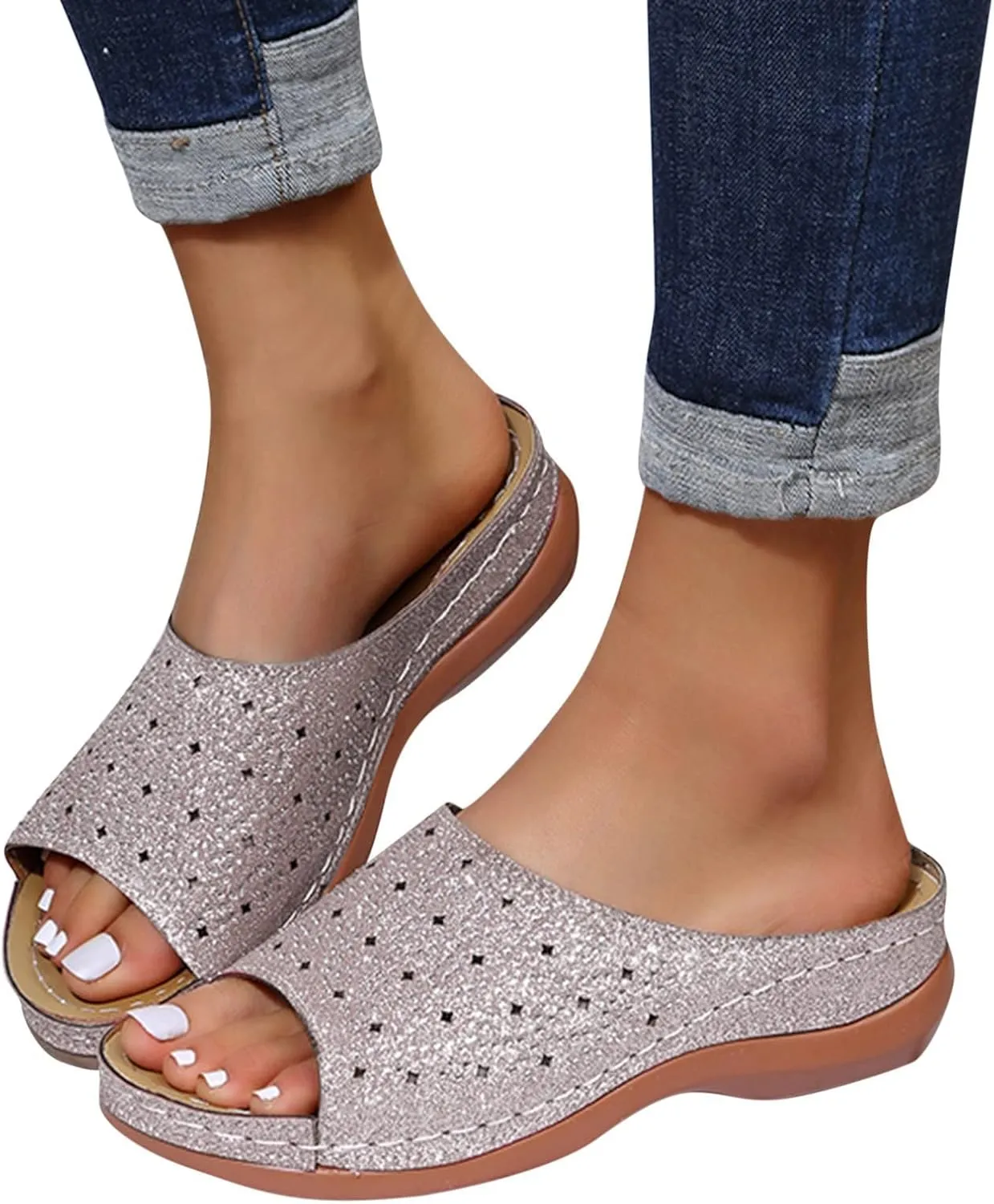 Orthopedic Flip Flops for Women Adjustable Arch Support Sandals Thick Cushion Yoga Mat Recovery Footwear Plantar Fasciitis Comfortable