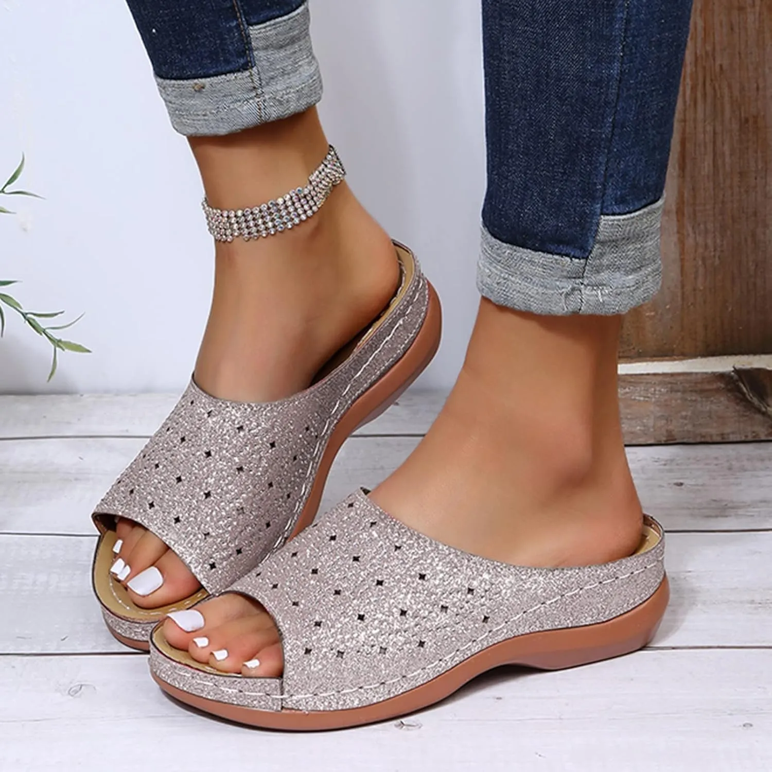 Orthopedic Flip Flops for Women Adjustable Arch Support Sandals Thick Cushion Yoga Mat Recovery Footwear Plantar Fasciitis Comfortable