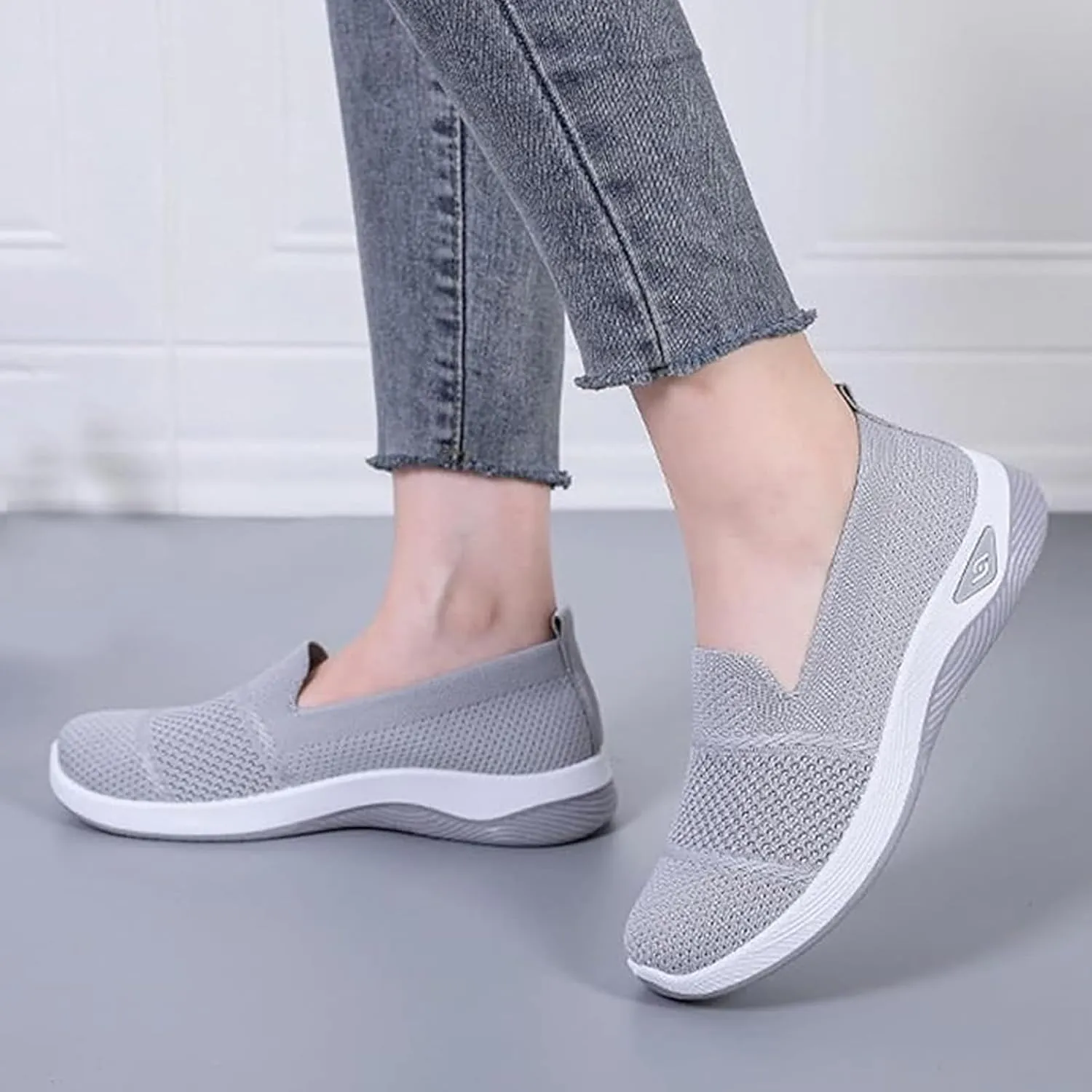 Orthopedic Shoes for Women Non-Slip Arch Support Slip on Shoes Go Walking Slip on Diabetic Foam Shoe Breathable Soft Comfort Wear Arch Support Sneakers Athletic Walking Sneaker