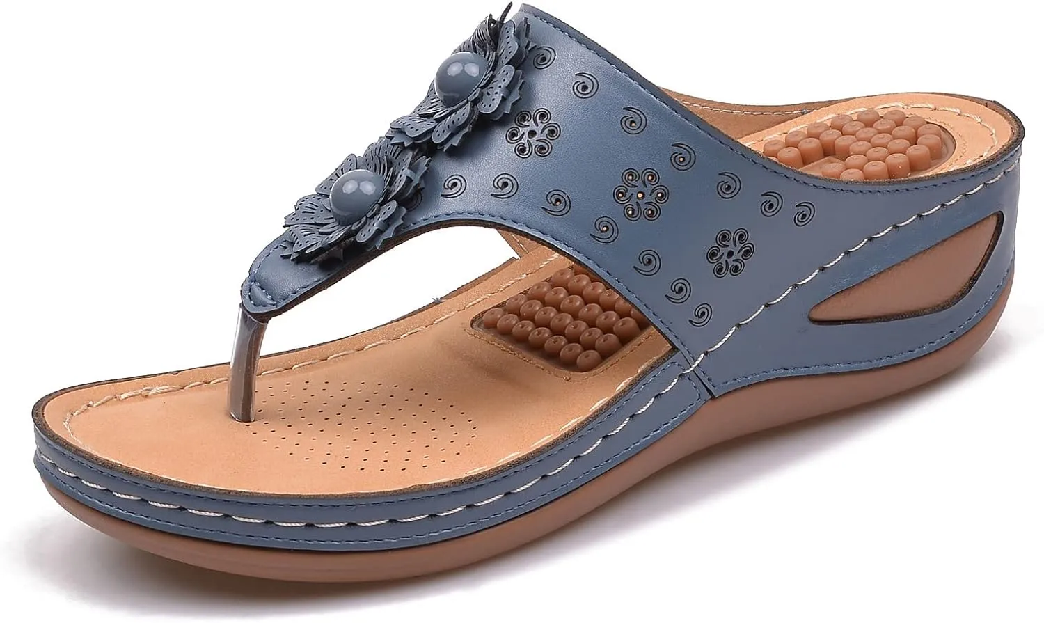 Orthopedic Summer Sandals for Women Adjustable Arch Support Flip Flops Comfortable Walking Shoes Plantar Fasciitis Relief Beach Yoga Slides