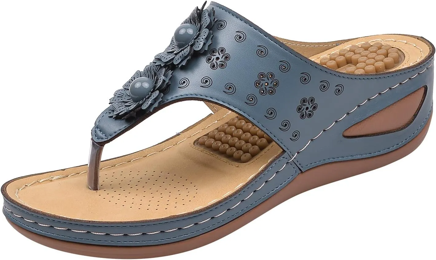Orthopedic Summer Sandals for Women Adjustable Arch Support Flip Flops Comfortable Walking Shoes Plantar Fasciitis Relief Beach Yoga Slides