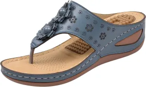 Orthopedic Summer Sandals for Women Adjustable Arch Support Flip Flops Comfortable Walking Shoes Plantar Fasciitis Relief Beach Yoga Slides