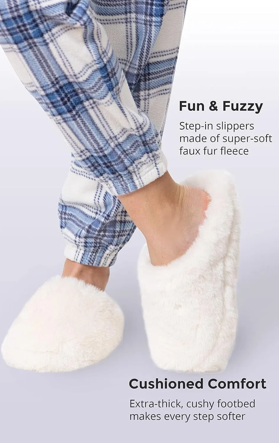PajamaGram Women's Slippers - Womens Fluffy Slippers
