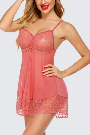 Pink Glow Lace Babydoll