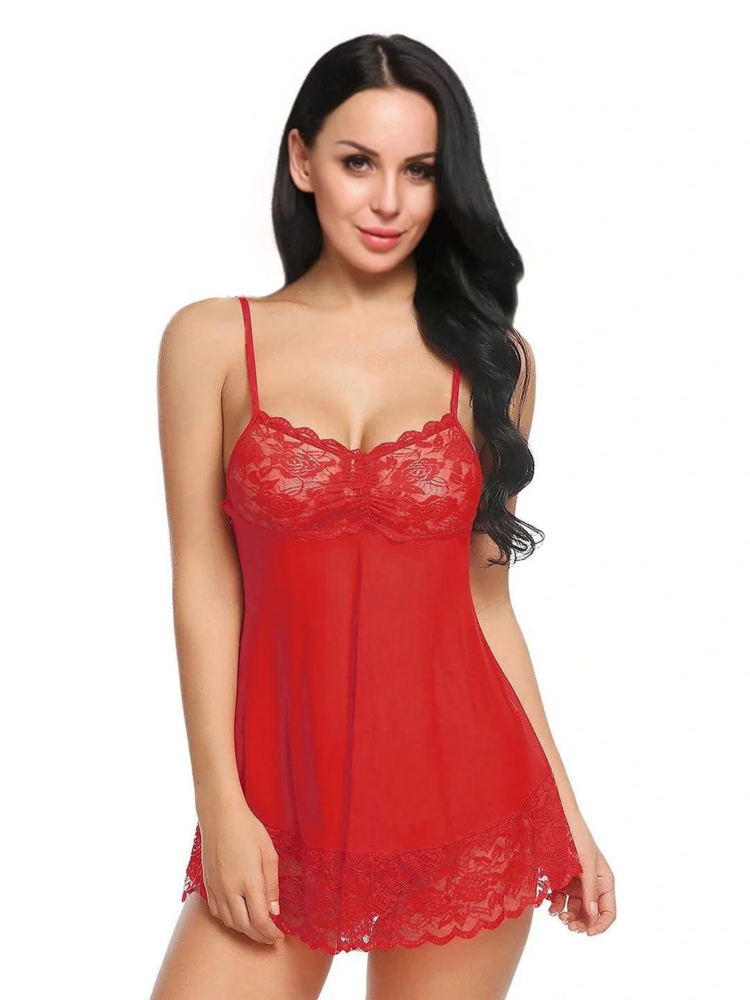 Pink Glow Lace Babydoll