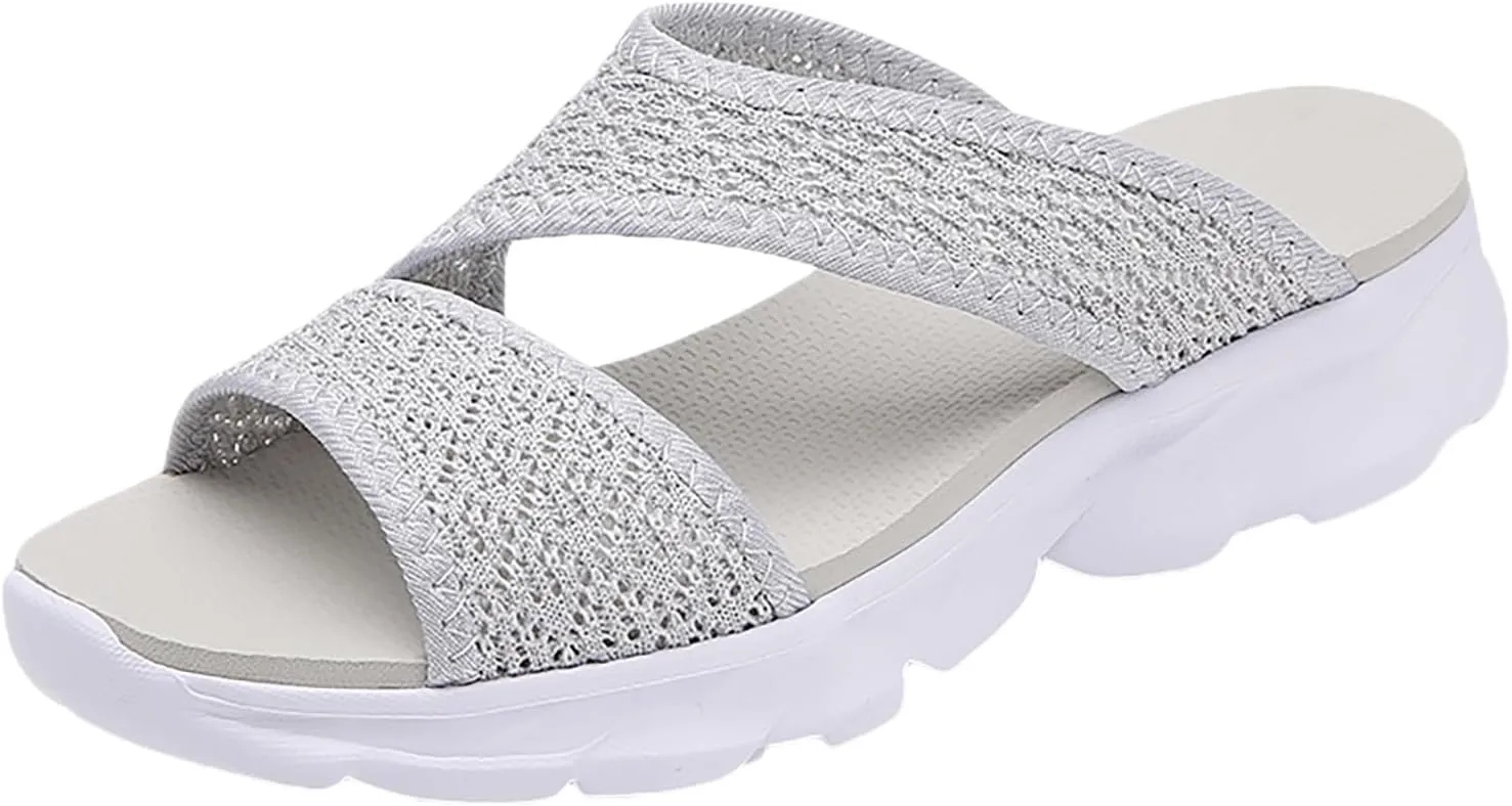 Platform Sandals Sandals Elastic Ankle Strap Flower Summer Platform Comfortable Low Wedges Womens Sandal