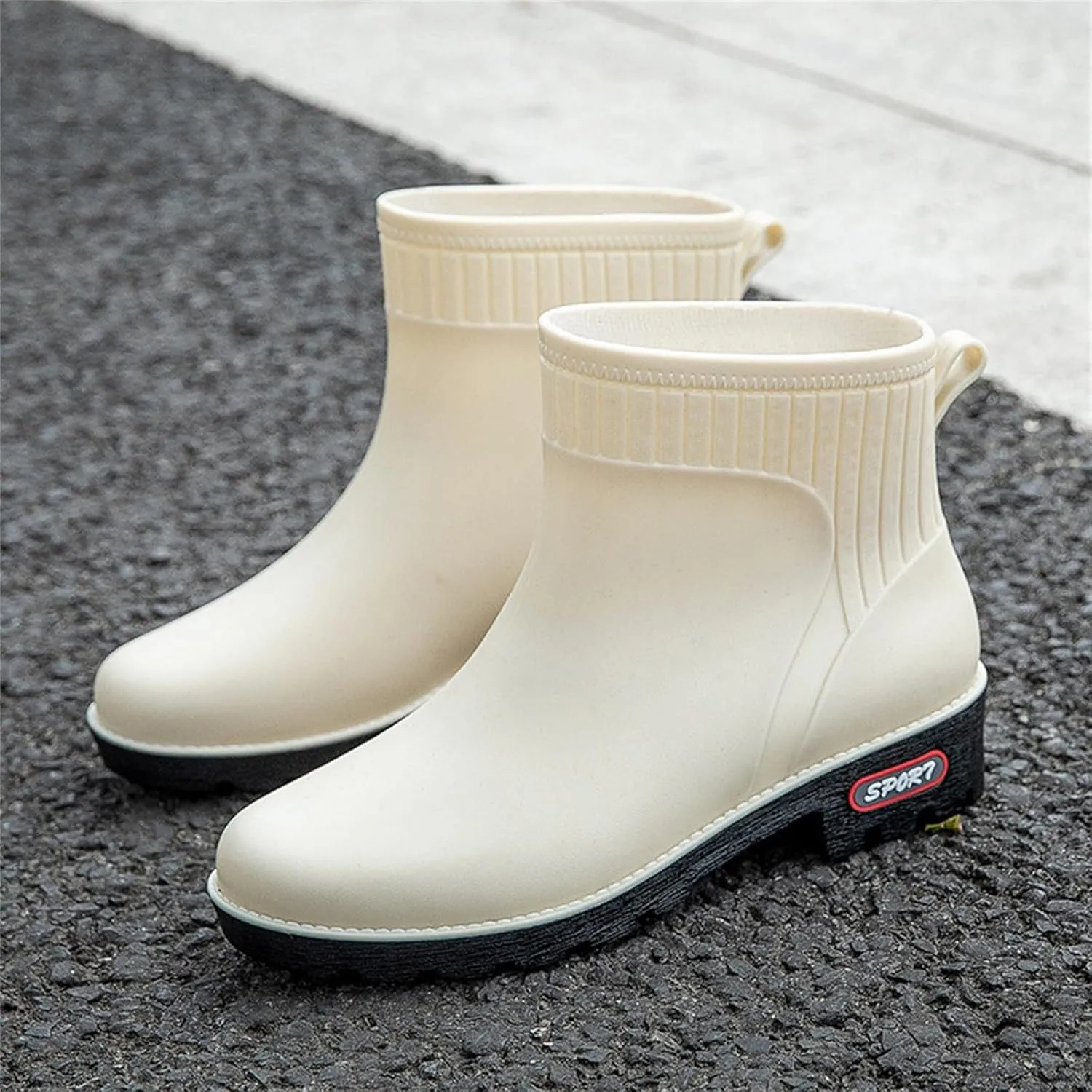 Rain Boots for Women Waterproof Fashion Garden Shoes Non Slip Mid Calf Rainboots Ladies Outdoor Workout Rain Shoes