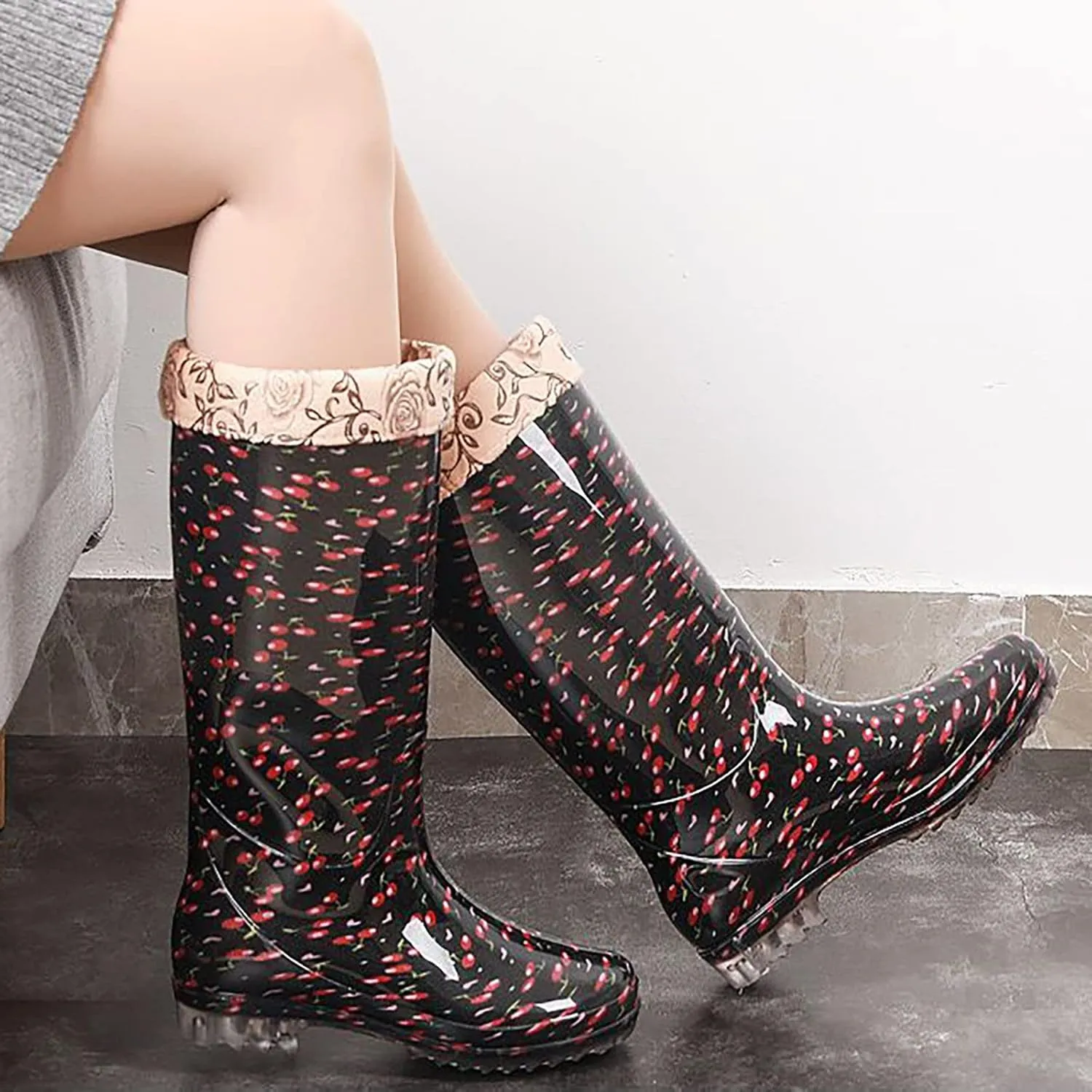 Rain Boots Women Tall Waterproof Mens Grounded Footwear Black Bootie Boot Slip On Barefoot Shoes Packable Tall Rain Boots for Women Waterproof Mens Dress Boots