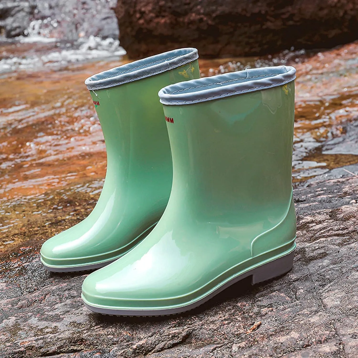 Rain Boots Women Tall Waterproof Mens Grounded Footwear Booties Work Barefoot Shoes Women's Rubber Rain Boots Waterproof & Anti-slip Womens Boots Fall 2024