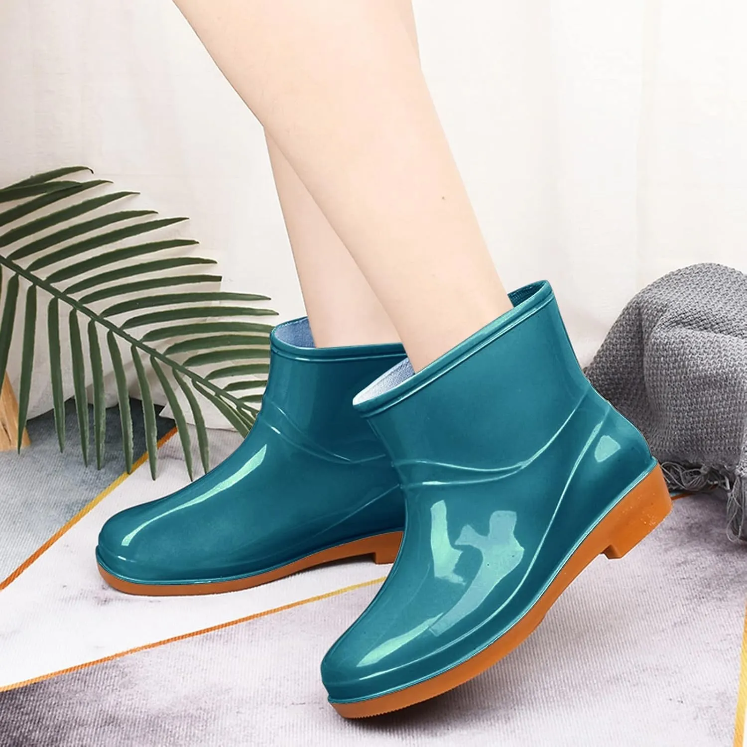Rain Boots Women Wide Mens Grounded Footwear Ankle Booties with Heel Barefoot Shoes Casual Fall Short rain Boots for Women and Waterproof Garden Womens Rain Boots