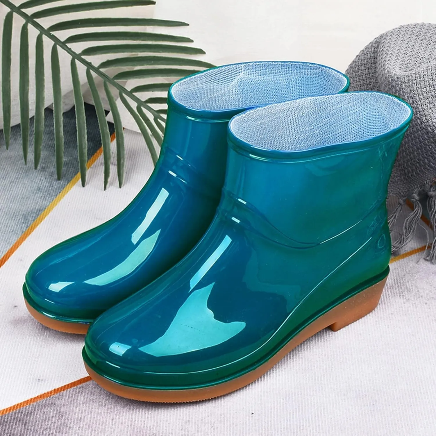 Rain Boots Women Wide Mens Grounded Footwear Ankle Booties with Heel Barefoot Shoes Casual Fall Short rain Boots for Women and Waterproof Garden Womens Rain Boots