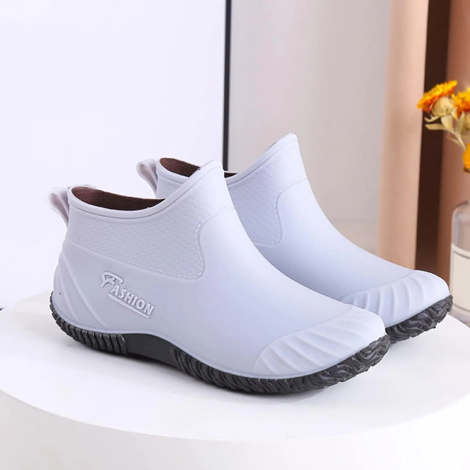 Rain Boots Women Women's Ankle Rain Boots Waterproof Garden Shoes Rubber Rain Shoes for Hunting Gardening Farming