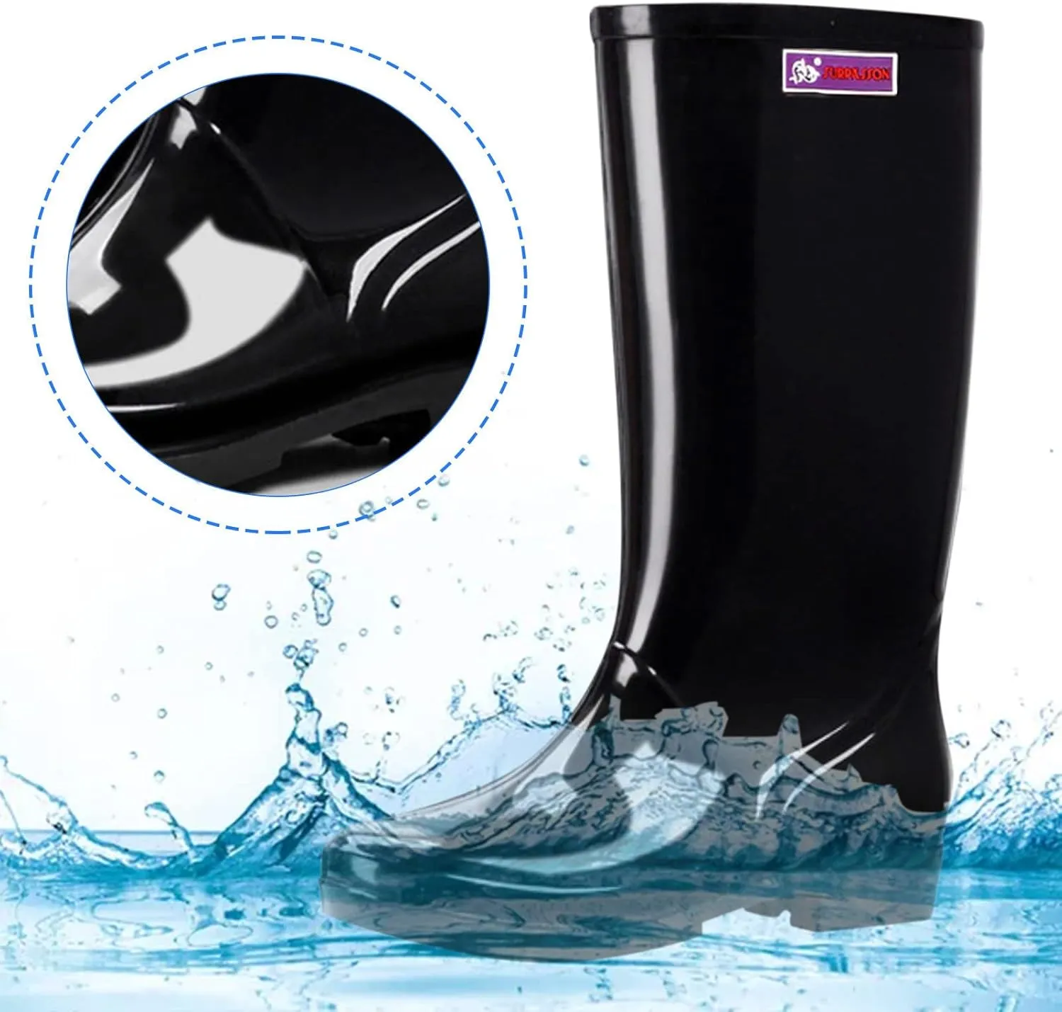 Rain Boots Women,Women's Mid Calf Rain Boots Solid Color Waterproof Boots Outdoor Garden Shoes Comfortable Work Boots