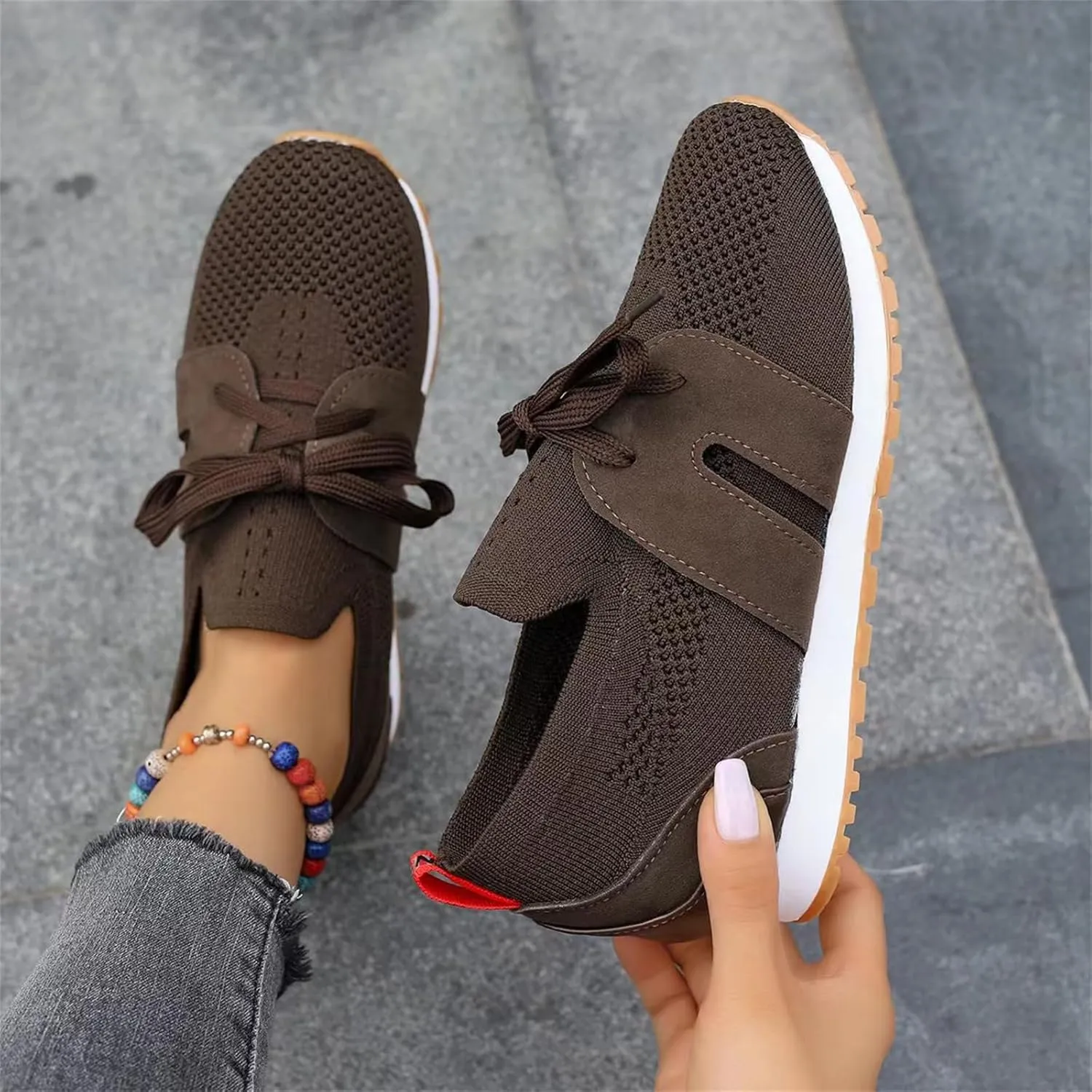 Running Shoes For Women Slip On Breathable Mesh Walking Shoes Fashion Sneakers Comfort Tennis Athletic Workout Shoes