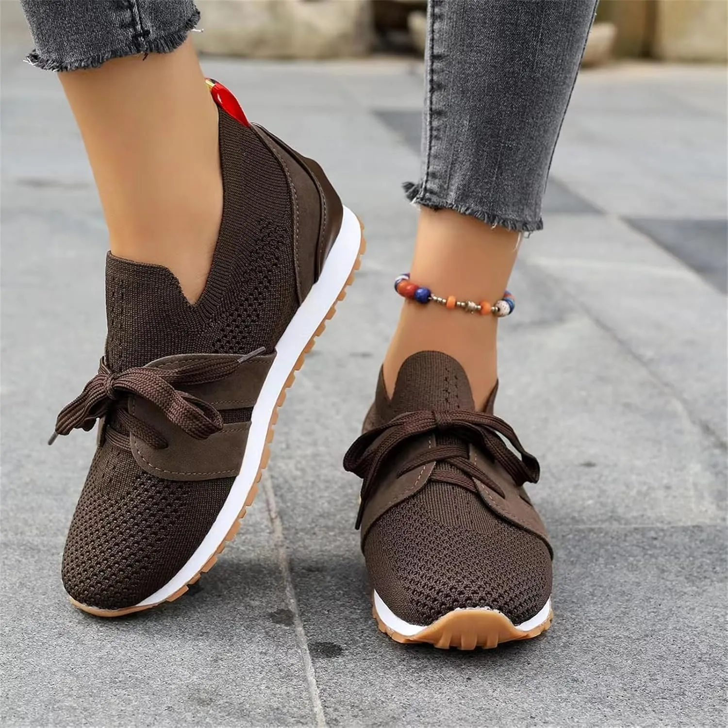 Running Shoes For Women Slip On Breathable Mesh Walking Shoes Fashion Sneakers Comfort Tennis Athletic Workout Shoes