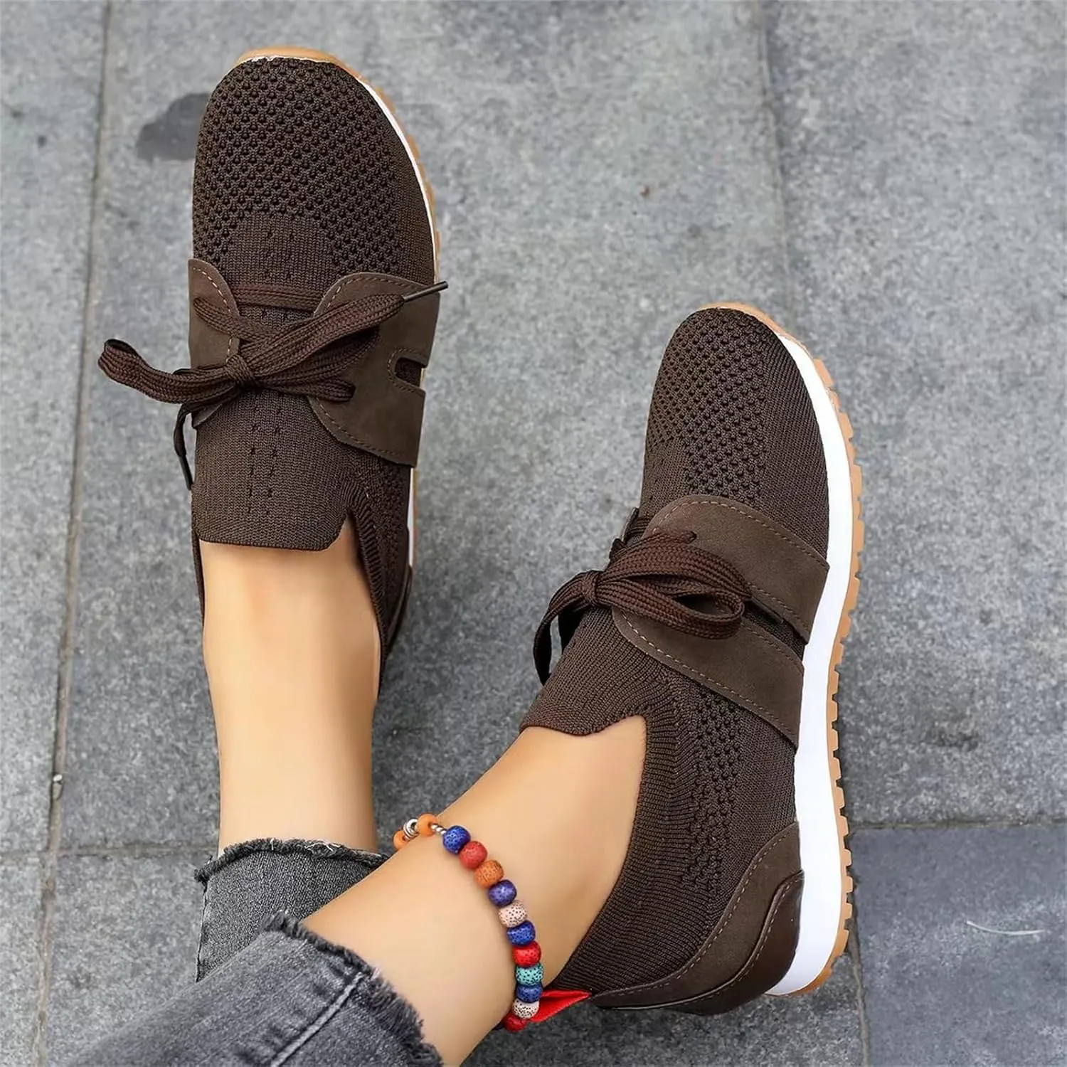 Running Shoes For Women Slip On Breathable Mesh Walking Shoes Fashion Sneakers Comfort Tennis Athletic Workout Shoes